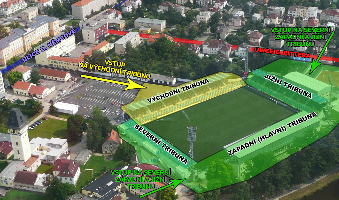 Plánek stadionu